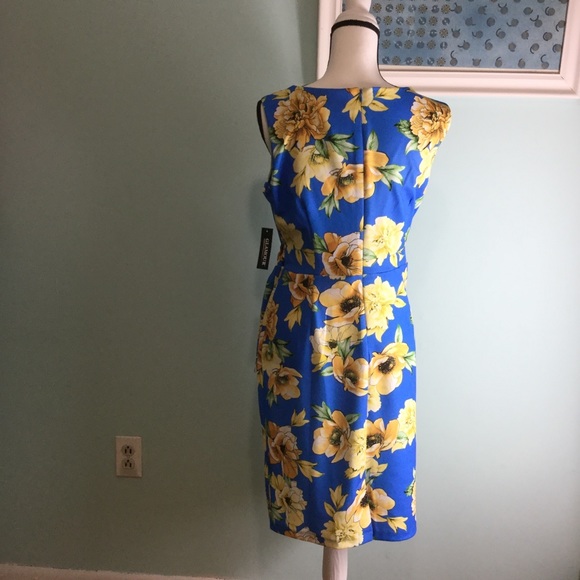 Glamour - Blue Sleeveless Floral Dress - Picture 3 of 7